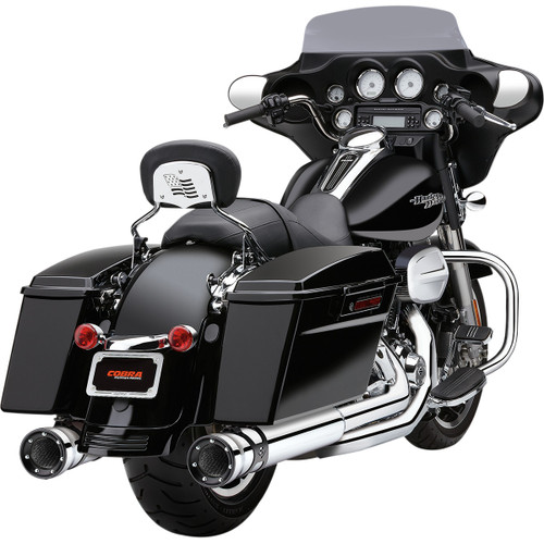 Cobra #6218 - Race-Pro Slip-On Mufflers - Chrome - '95-'16 FLH