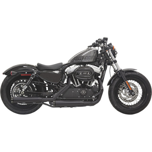Bassani Xhaust #1X27TB - Firepower Series Slip-On Mufflers - Black - Fluted - Sportster
