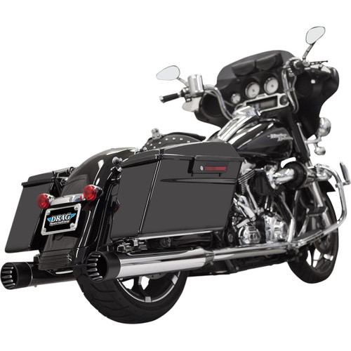 Bassani Xhaust #1F7DNT5 - DNT Straight Can Mufflers for '95-'16 FL - Chrome/Black