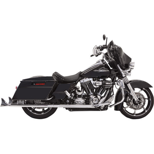 Bassani Xhaust #1F17E33 - Fishtail Slip-On Mufflers - Chrome - without Baffle - 33" - '95-'16 Touring