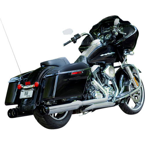 S&S Cycle #550-0619 - 4-1/2" MK45 Performance Mufflers - Chrome with Black Thruster