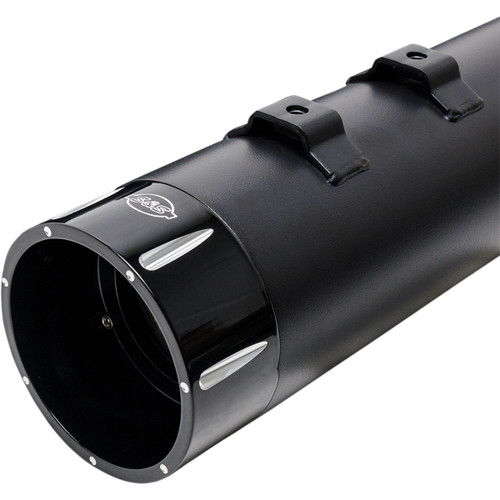 S&S Cycle #550-0670 - 4-1/2" MK45 Performance Mufflers - Black Tracer