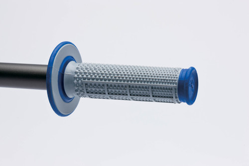 Renthal G162 Renthal MX Dual Compound Grips Tapered 1/2 Waffle - Grey/ Blue