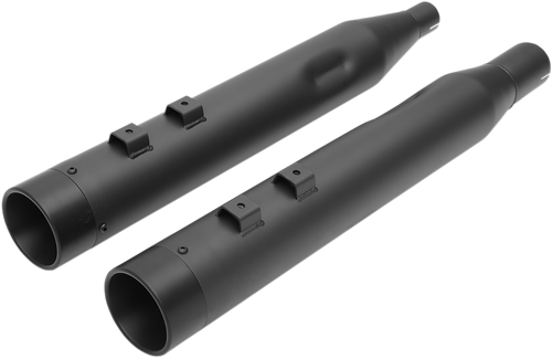 Drag Specialties 4" Slip-On Mufflers with Billet End Caps - Black/Black