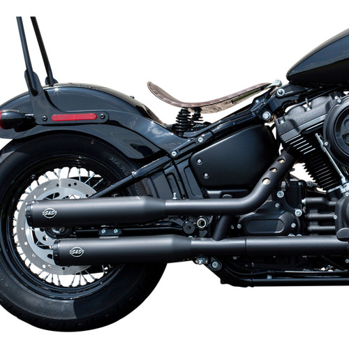 S&S Cycle #550-0737 - Grand National Slip-On Mufflers - Race - Black Ceramic - M8 Softail