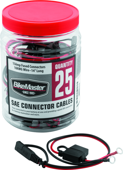 BikeMaster 152492 BikeMaster SAE Wire w/Fuse - 25 Piece Tub