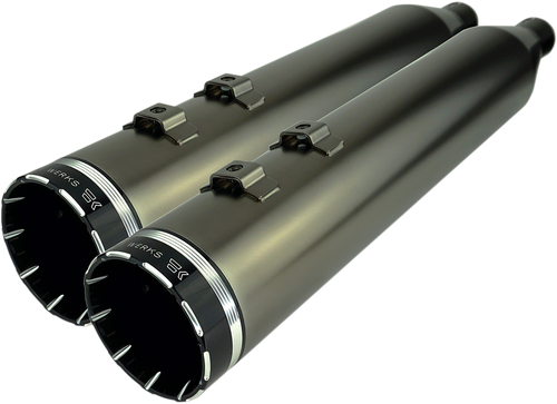 4.5" Mufflers for Touring - Smoked Khrome with Tracer