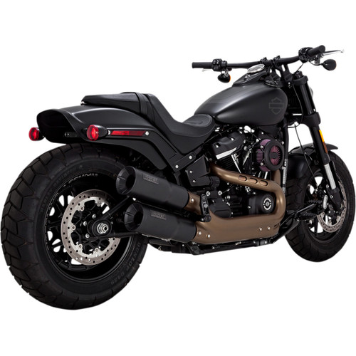 Vance & Hines #46547 - Black Hi-Output Mufflers - Black - FXFB/FXFBS
