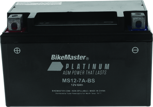 BikeMaster 780738 BikeMaster AGM Battery - MS12-7A-BS
