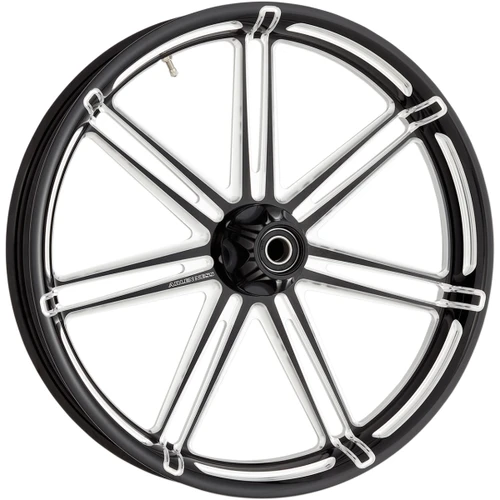 Arlen Ness #10301-204-6008 - Wheel - 7-Valve - Front - Dual Disc/With ABS - Black - 21x3.5