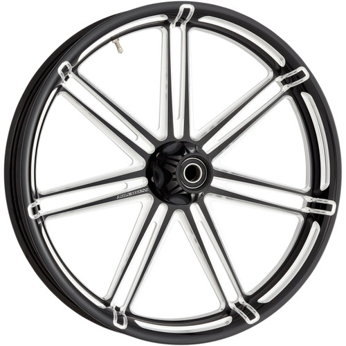 Arlen Ness #10301-204-6008 - Wheel - 7-Valve - Front - Dual Disc/With ABS - Black - 21x3.5