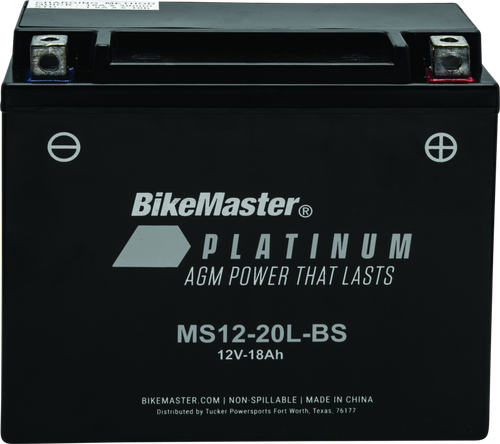 BikeMaster 780726 BikeMaster AGM Battery - MS12-20L-BS