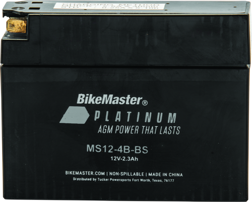 BikeMaster 780749 BikeMaster AGM Battery - MS12-4B-BS