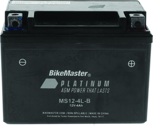 BikeMaster 780730 BikeMaster AGM Battery - MS12-4L-B