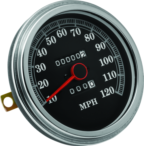 Bikers Choice 490043 Bikers Choice 91-95 Softail Black Face Speedo With Dome Lens 2240:60 Front Drive Cast Dash Only
