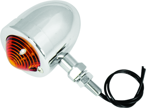 Bikers Choice 490160 Bikers Choice Chrome Bullet Lite With Amber Lens 2 Inch Diameter Dual Filament Custom Stud Mount