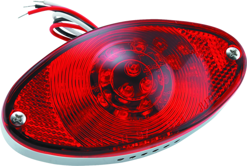 Bikers Choice 489649 Bikers Choice Chrome LED Cateye Taillight Red Lens DOT Universal
