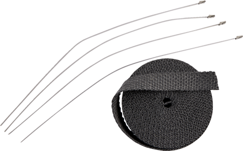 Exhaust Wrap with Tie - Black - 1"x25