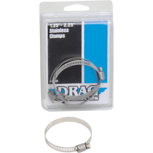 Drag Specialties - Worm Clamps - Stainless Steel - 1.25"-2.25"