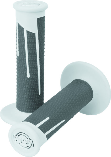 ProTaper 021690 ProTaper Full Diamond Clamp-On Grips - White/Dark Gray