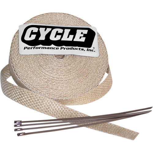 Cycle Performance Prod. #CPP/9043 - Fiberglass Exhaust Wrap Kit - Natural - 2" x 25'