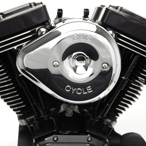 S&S Cycle 170-0768 S&S Cycle 1999+ BT w/ Super E/G Carb Stealth Air Cleaner Kit w/ Chrome S&S Teardrop