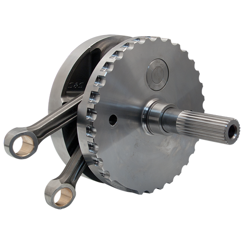 S&S Cycle 320-0357 S&S Cycle 2007+ BT B-Style 4-3/8in Stroke Flywheel Assembly w/ Sprocket Shaft - 1035 TPW