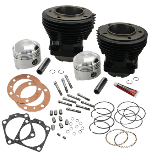 S&S Cycle 91-9012 S&S Cycle 66-84 BT 3-31/32in Stroke 3-7/16in Bore 9.0 To 1 Compression Cylinder Kit - Gloss Black