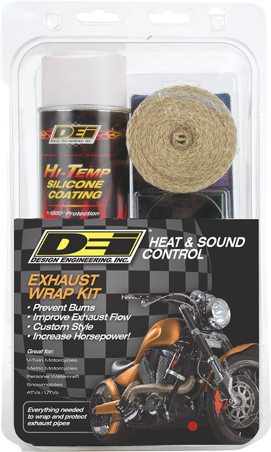 Exhaust Wrap Kit - Tan Wrap w/ White HT Silicone Coating