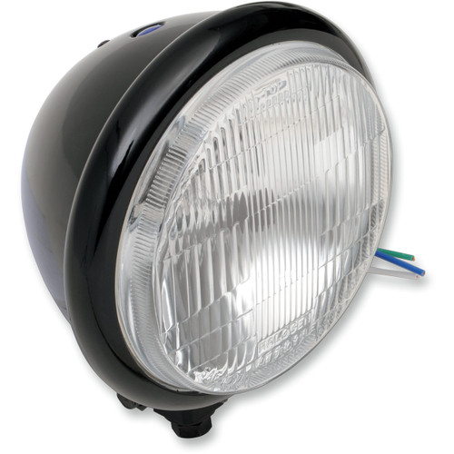 Drag Specialties - Bottom Mount H4 Headlight - 5-3/4" - Black
