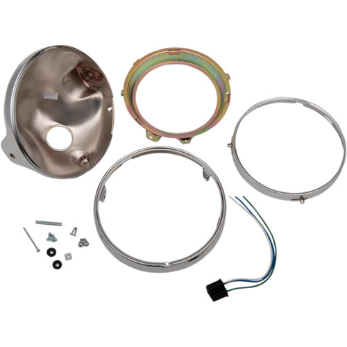 Emgo #66-65040 - 7" Side Mount Headlamp Shell - Chrome