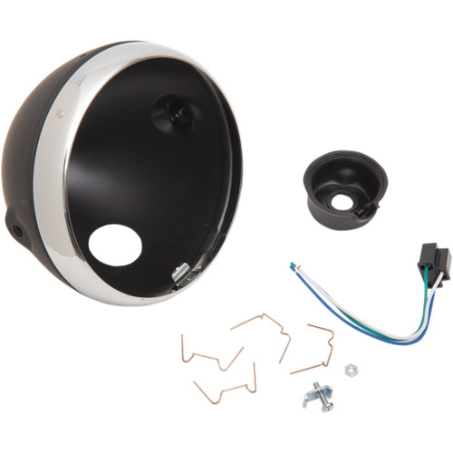 Emgo #66-65068 - Lucas Style Headlight Shell - 7" - Black
