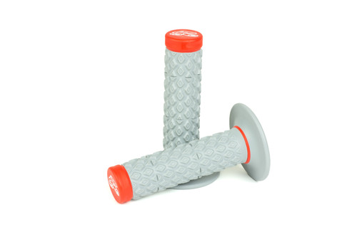 Renthal G209 Renthal Soft/Firm MX Dual Compound Grips Tapered 1/2 Waffle - Gray/Red