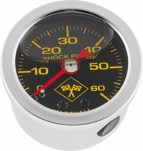 Bikers Choice 496457 Bikers Choice 0-60 PSI Oil Pressure Gauge Black Face Stainless Bezel Liquid Filled Universal Custom