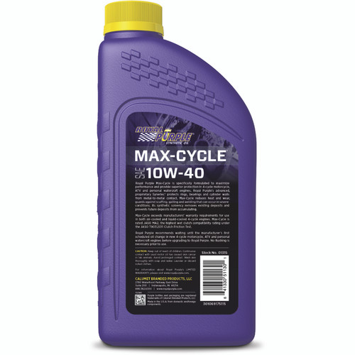 Royal Purple 06315 Royal Purple Max-Cycle Synthetic 10W40 Motorcycle Oil - 1 Quart
