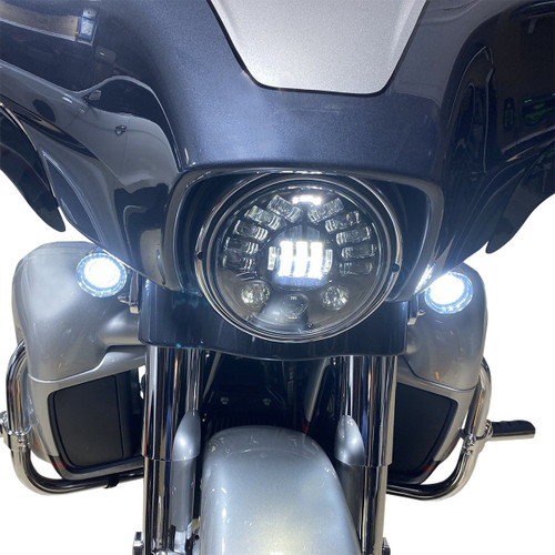 Custom Dynamics #PB-7A-IND-C - 7" Adaptive Headlamp - Chrome