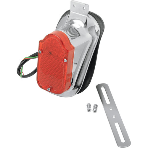 Drag Specialties - Tombstone Taillight/License Plate Mount - Top Tag - Red Lens