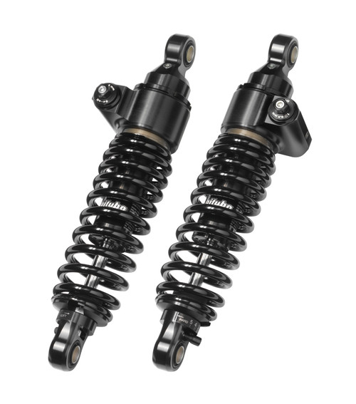 Bitubo Suspension HD040WME22V3 Bitubo WME2 Twinshocks Adjustable: Hydraulic Spring Preload, Rebound, Length 306mm, Dark Edition