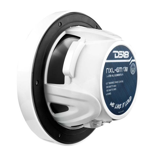 DS18 NXL-6M/WH DS18 NXL-M Series Speaker w/ RGB LED Lights 6.5in 2-Way 100 Watts RMS 4 ohm White w/ Cover