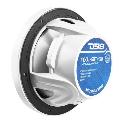 DS18 NXL-8M/WH DS18 NXL-M Series Speaker w/ RGB LED Lights 8in 2-Way 125 Watts RMS 4 ohm White w/ Cover
