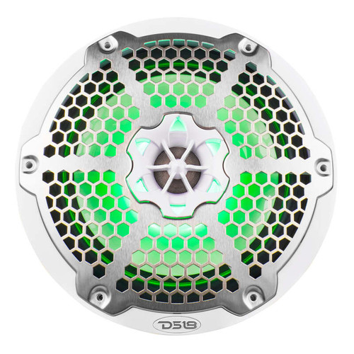 DS18 NXL-8M/WH DS18 NXL-M Series Speaker w/ RGB LED Lights 8in 2-Way 125 Watts RMS 4 ohm White w/ Cover