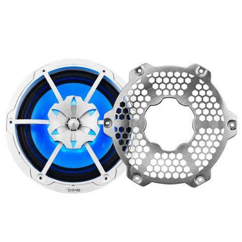 DS18 NXL-10M/WH DS18 NXL-M Series Spkr w/ RGB LED Lights 10in 2-Way 200 Watts RMS 4 ohm Wht Grill Detached w/ Cover