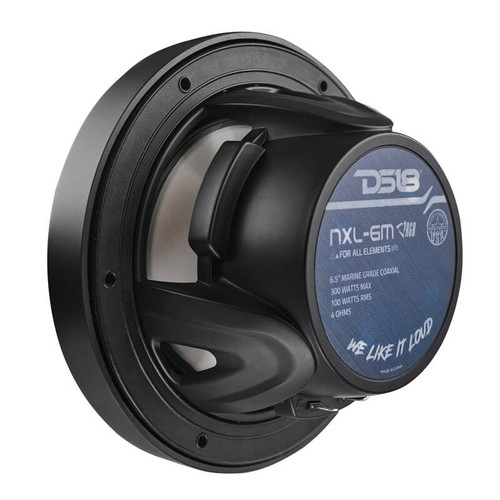 DS18 NXL-6M/BK DS18 NXL-M Series Spkr w/ RGB LED Lights 6.5in 2-Way 100 Watts RMS 4 ohm Blk Grill Detached w/ Cover