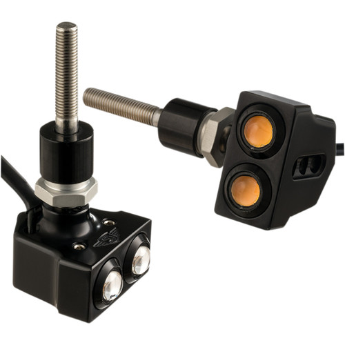 Joker Machine #05-216B - Rat Eye Mirror-Mount Turn Signals - Dual - Black