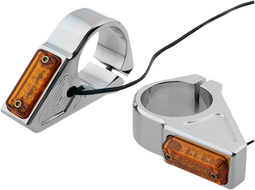 LED Turn Signals - 49 mm - Chrome