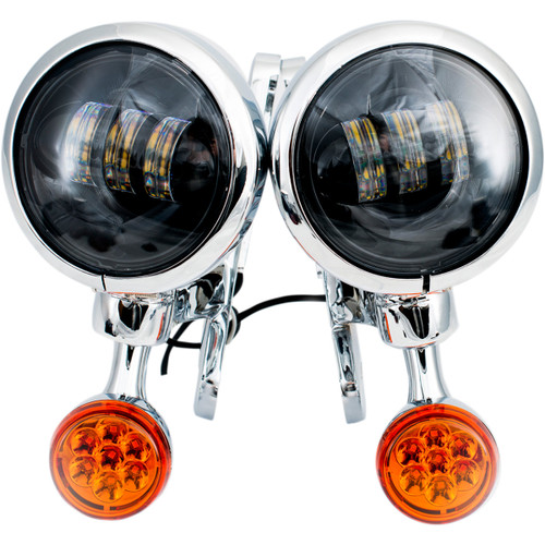Rivco Products #MV190 - LED Turn/Run Lights - 4-1/2" - Chrome/Black
