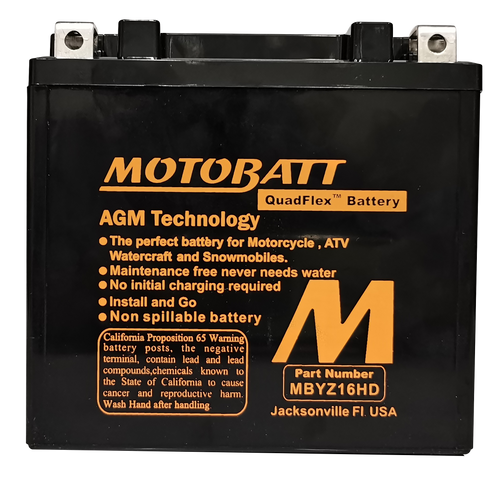 Motobatt #MBYZ16HD - Battery Mbyz16hd Sealed Factory Activated