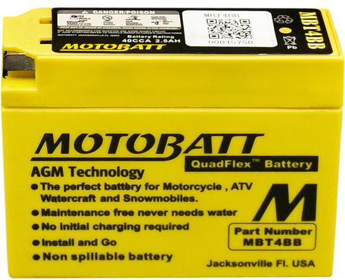 Motobatt #MBT4BB - Battery Mbt4bb Sealed Factory Activated