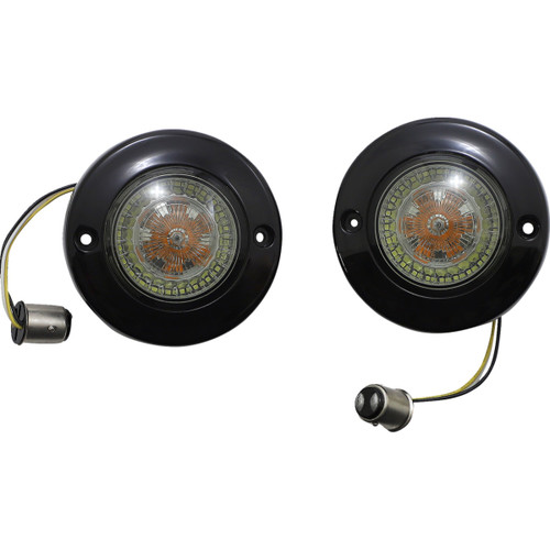 Custom Dynamics #PB-FB-AW-1157BS - ProBEAM® Dynamic Ringz® LED Turn Signal - Front - Black - Amber/White