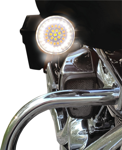 Drag Specialties Bullet-Style Dual Front Turn Signal Insert - White - Amber